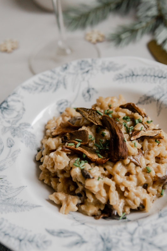 Menu de Noël, plat: Risotto de mont d'or aux cèpes